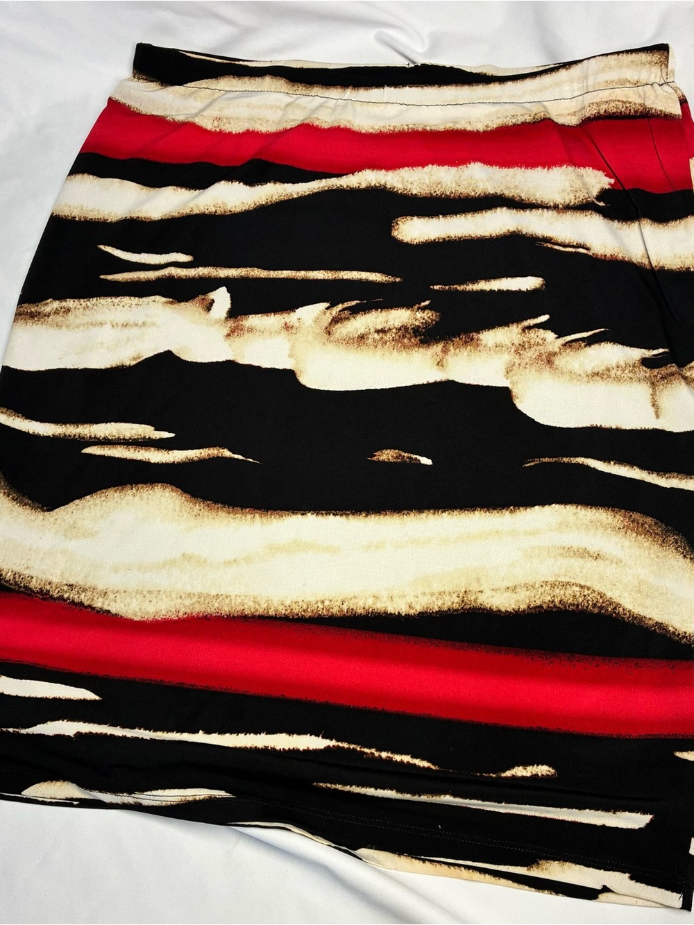 Rafaella Black Skirt with Cream & Red Accents